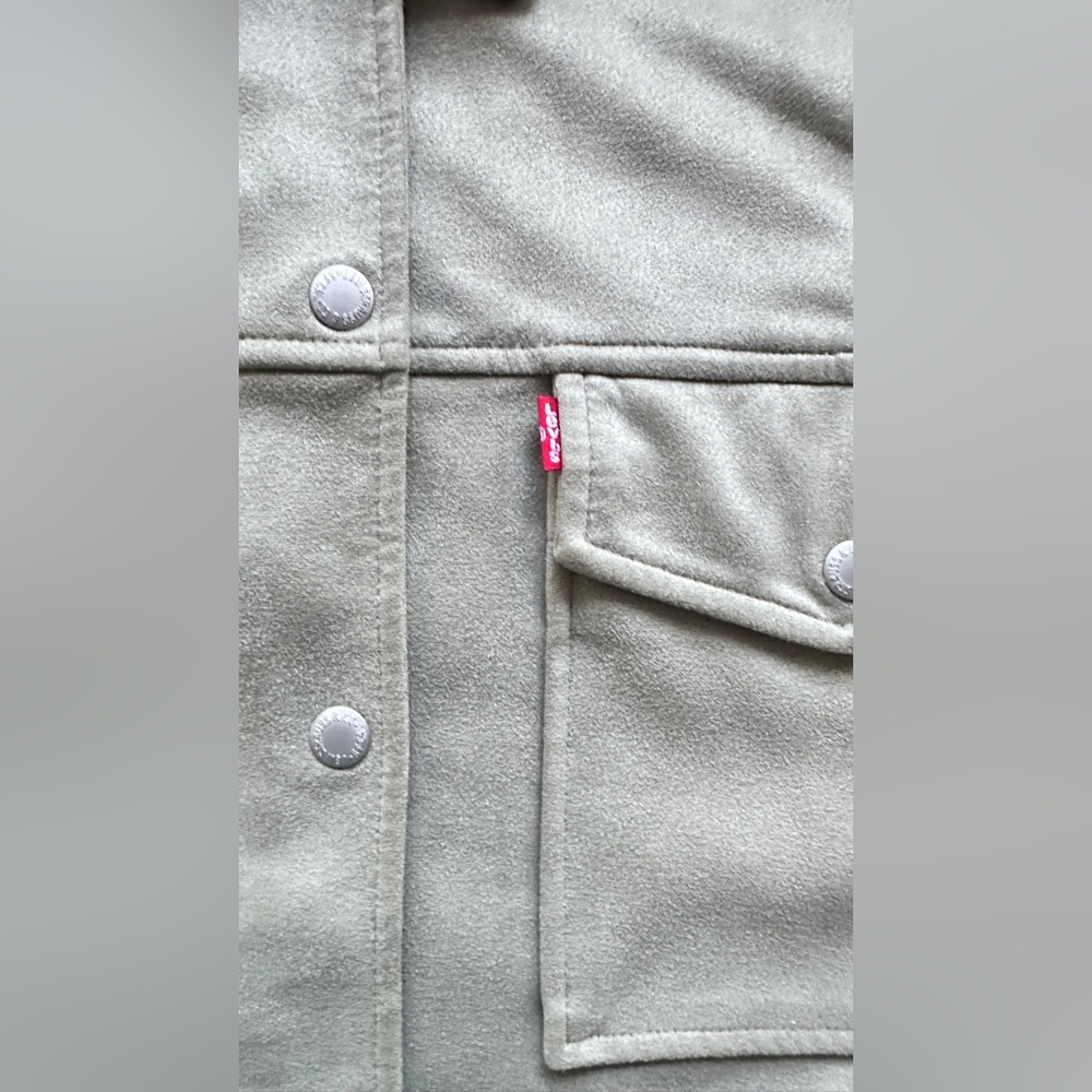 Levis Women’s Faux Suede Shaket Oversized Plus size 3X Zip Up Snap Button Shacky - Picture 8 of 12
